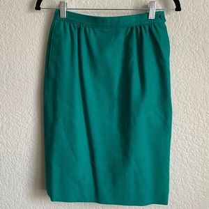 Vintage Pendleton Classic Green Wool Pencil Skirt